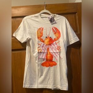 NWT! Keep it Gypsy crawfish 🦞 or Lobster Graphic T-Shirt with checkered pink bow